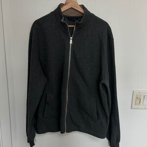 Scott Barber Men's Charcoal Zip-Up Sweater. XL